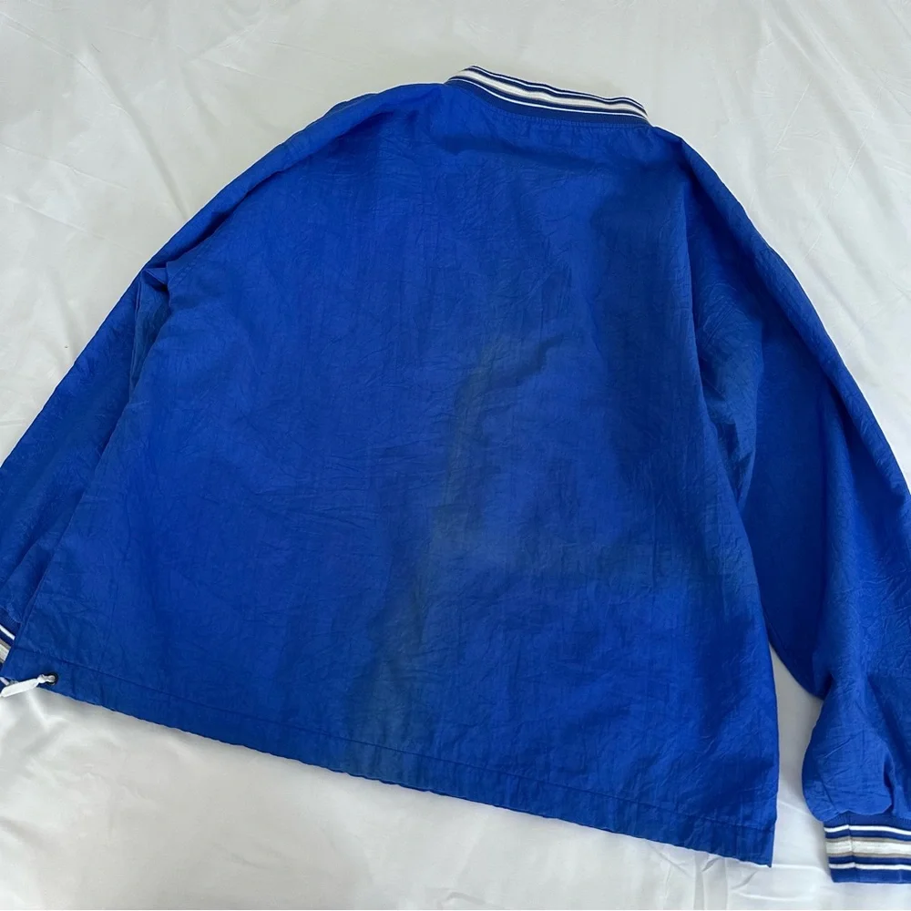 Vintage 90s Shoot The Rock Pullover Windbreaker Babe Ruth Baseball Blue Large‎